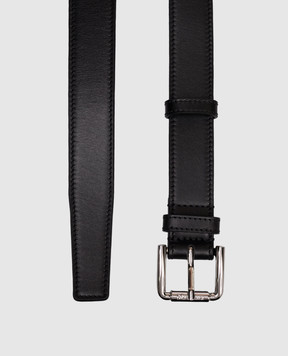 Max Mara Чорний шкіряний ремінь з логотипом NEWBUCKLE35LONG