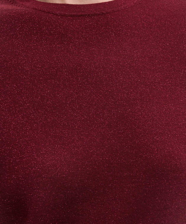 Allude Бордовий топ з вовною з люрексом 26564100 зображення 5