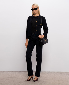 Saint Laurent Синий кардиган из шерсти A0044ZY76TR