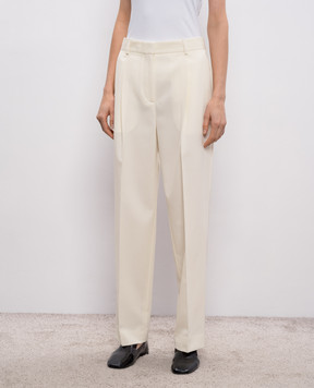 Toteme Брюки цвета айвори с шерстью 261WRB0340FB0576