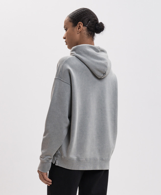Off-White Сіре худі з вишивкою логотипа 2FE00448T зображення 4