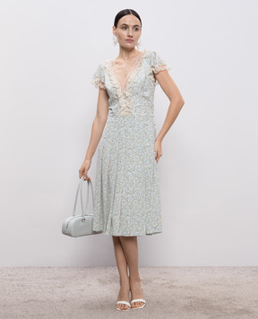 Ermanno Scervino Белое платье из шелка в принт D482Q345APXWE