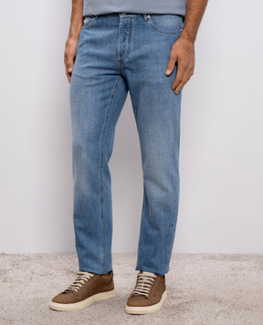 Brunello Cucinelli Голубые джинсы с вышивкой эмблемы M0Z37D3210