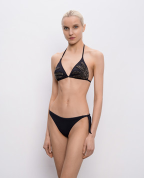 Twinset Чорни купальник з вишивкою 261LMMF22