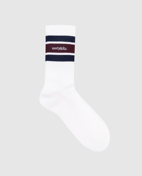 Sporty & Rich Білі шкарпетки з вишивкою логотипа AC00475300WH86m