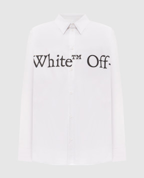 Off-White Белая рубашка с контрастным логотипом 44MGE055F26F003