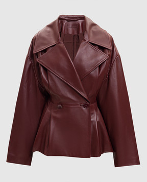 Balenciaga Бордовая кожаная двубортная куртка-тренч 871975TUS11