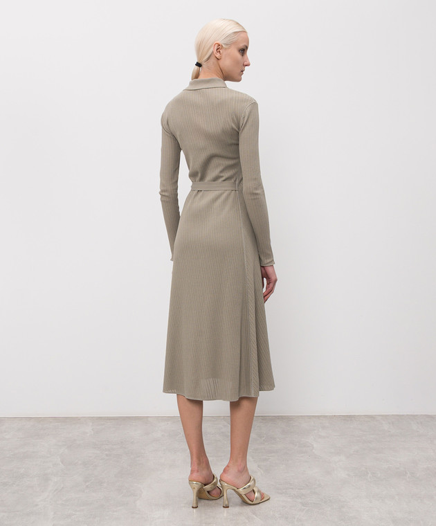 Max & Co Платье-рубашка GETTITO в рубчик цвета хаки MCOGETTITO изображение 4