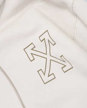 Off-White Дитяча бежева спортивна куртка з принтом емблеми 44BBE005S26F001
