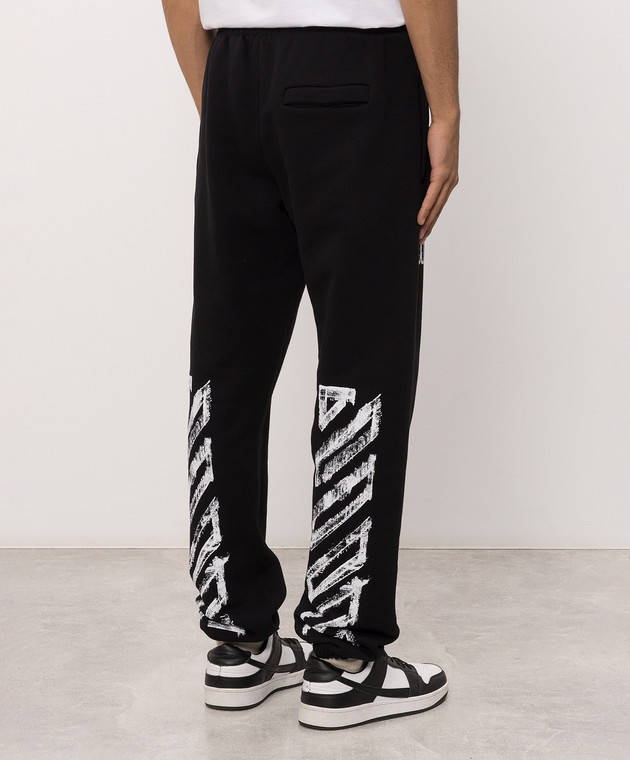 Off-White Черные спортивные брюки с принтом OFF 44MCH057F26F003 изображение 4