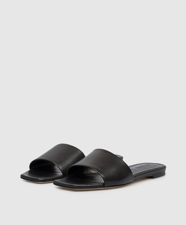 Aeyde Чорні шкіряні шльопанці Anna FSFLOS8MFL012180000 зображення 2