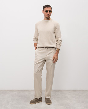 Agnona Бежевий светр з шовком і льоном K109U480U0712