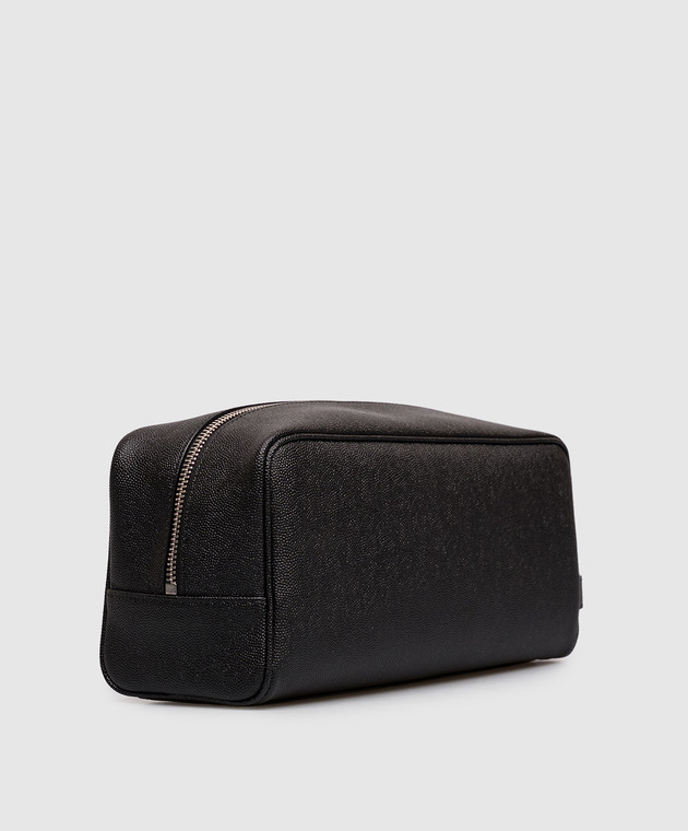 Saint Laurent Чорний шкіряний несесер з принтом логотипа 6093471GF0N зображення 2