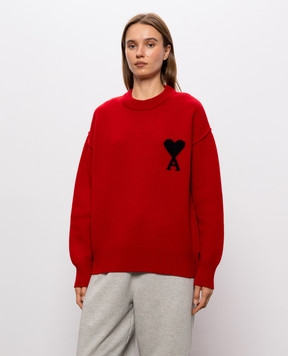 Ami Paris Красный свитер из шерсти UKS838018