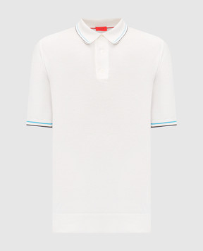 ISAIA Біле поло з вишивкою емблеми MG8467Y0542