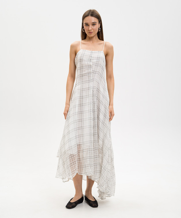 Marc Le Bihan Біла сукня з шовком в клітинку 2176 зображення 3