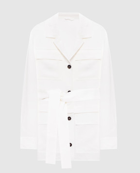 Brunello Cucinelli Білий жакет з льоном MH1267489