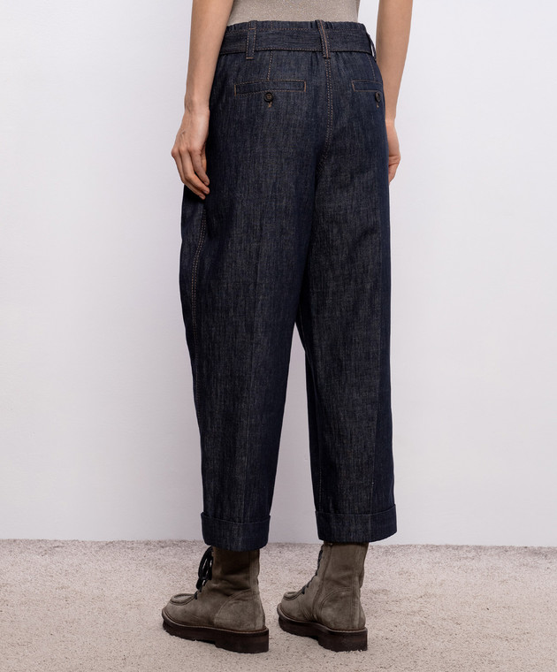 Brunello Cucinelli Сині джинси з відворотами MP125P4078 зображення 4