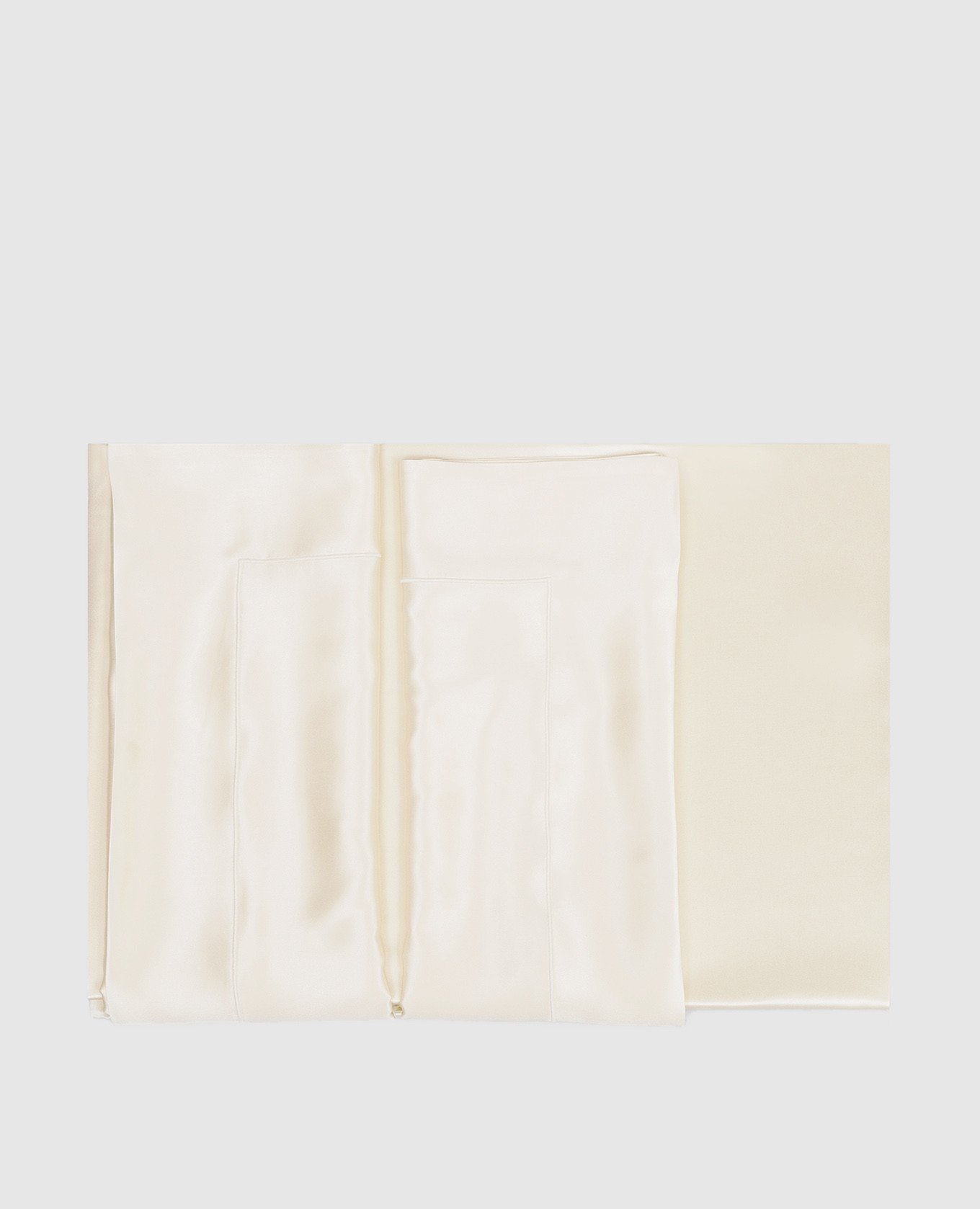 

Комплект постельного белья из шелка цвета айвори La Galleria, Бежевый, Постельное белье