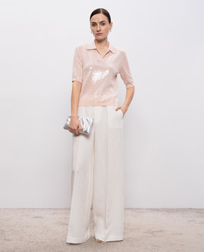 Twinset Рожеве поло з паєтками 261TP3300