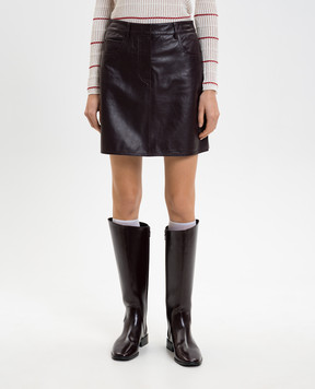 Max Mara Weekend Бордова шкіряна спідниця WKDONCIA WKDONCIA