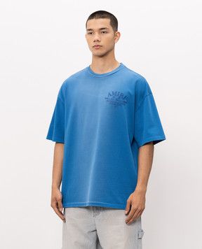 AMIRI Синя футболка з вишивкою логотипа AMTOJR1157