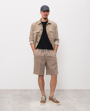 Peserico Коричневые шорты из льна R54235T00D02494