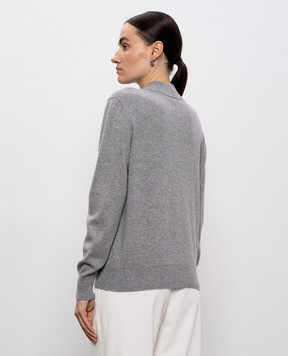 Peserico Сірий меланжевий кардиган з вовни, шовку та кашеміру S99380F129283D