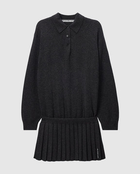 Alexander Wang Темно-серое платье из шерсти 1KC4266079