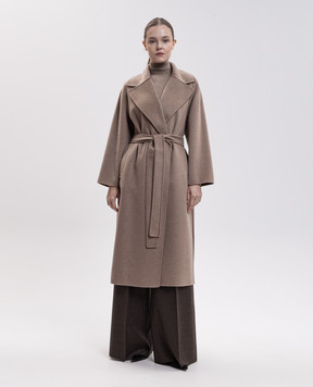 Max Mara Бежевое пальто CARISMA на запах из шерсти и кашемира SMMCARISMA