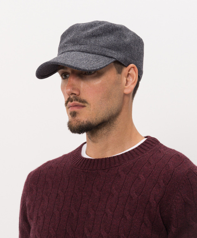 Brunello Cucinelli Сіра кепка з вовни M038P9854 зображення 2