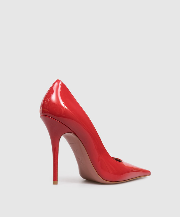 Amina Muaddi Красные кожаные лакированные туфли Barbara 16S365988BAR изображение 3