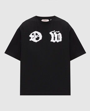 Off-White Черная футболка с принтом Palace Arrow 44MAA120Z26J001