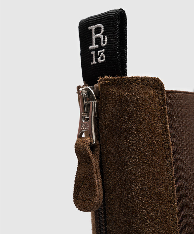 R13 Коричневые замшевые челси Double Stack R13S024507 изображение 5