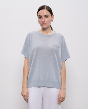 Peserico Голубой топ с льном S99180F129056V