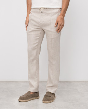 Doriani Cashmere Бежеві штани з льону P207269NP26950210
