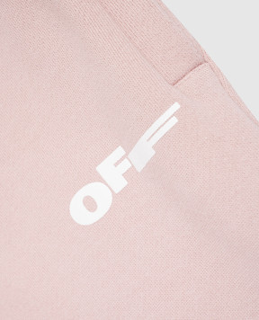 Off-White Дитячі рожеві спортивні штани з принтом Off 44GCH00AS26F002