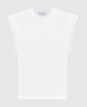 Peserico Білий топ з ланцюжком A06236J05635A