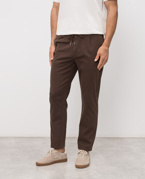 Woolrich Коричневі штани з льоном CFWOTR2027MRUT5288