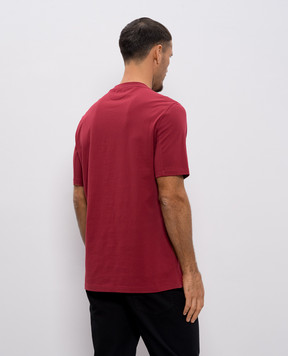 Brunello Cucinelli Бордова футболка з принтом емблеми M0B138440