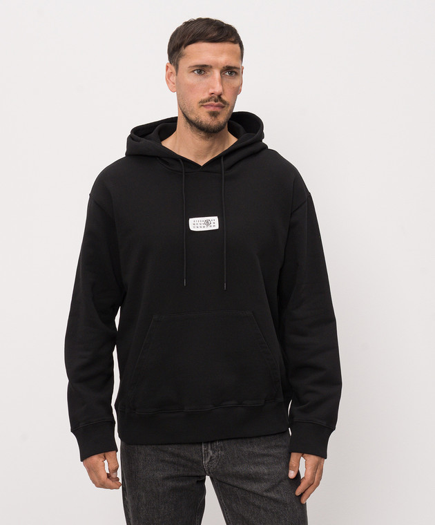 Maison Margiela MM6 Чорне худі з нашивкою SH0GU0048M25025 зображення 3