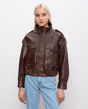 Babe Pay Pls Шкіряна коричнева куртка 2605ASTON