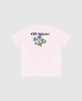 Off-White Дитяча рожева футболка Daisy 44GAA001S26J004
