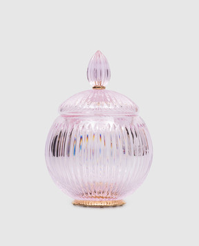 Treesseci Рожевий кришталевий органайзер для ватних дисків та паличок Elegance EL48AROGD