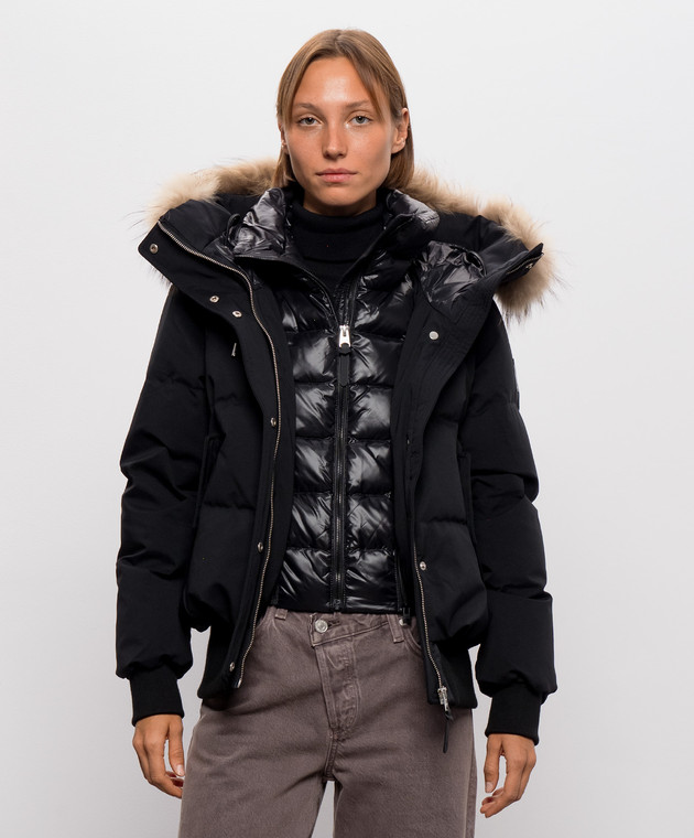 Mackage Чорна пухова куртка NEFI з хутром єнота NEFIF зображення 3