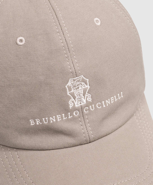 Brunello Cucinelli Кепка цвета хаки с вышивкой логотипа M252D9850 изображение 4