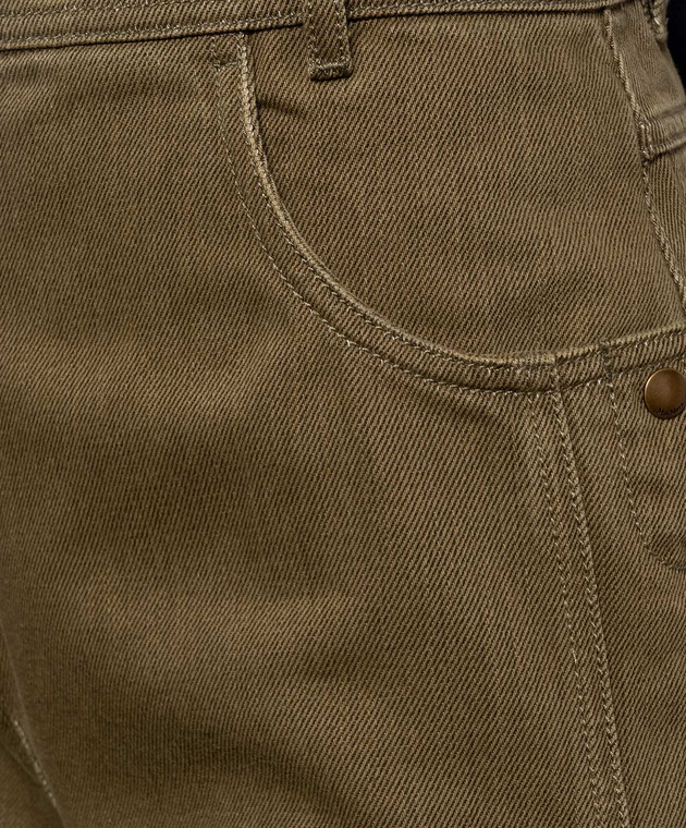 Max Mara Джинсовые палаццо цвета хаки MXMALAMARO изображение 5