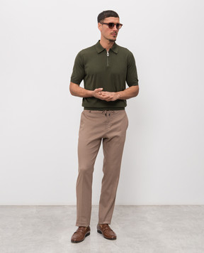 Stefano Ricci Зелене поло із шовку зі шкірою крокодила K616006Z41F26102