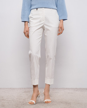 Peserico Білі штани з ланцюжком моніль A04753D01037