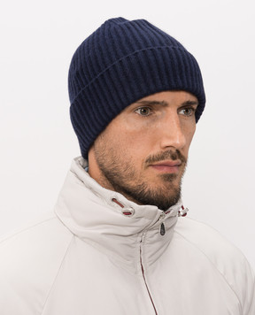 Brunello Cucinelli Синя шапка з кашеміру M2293900